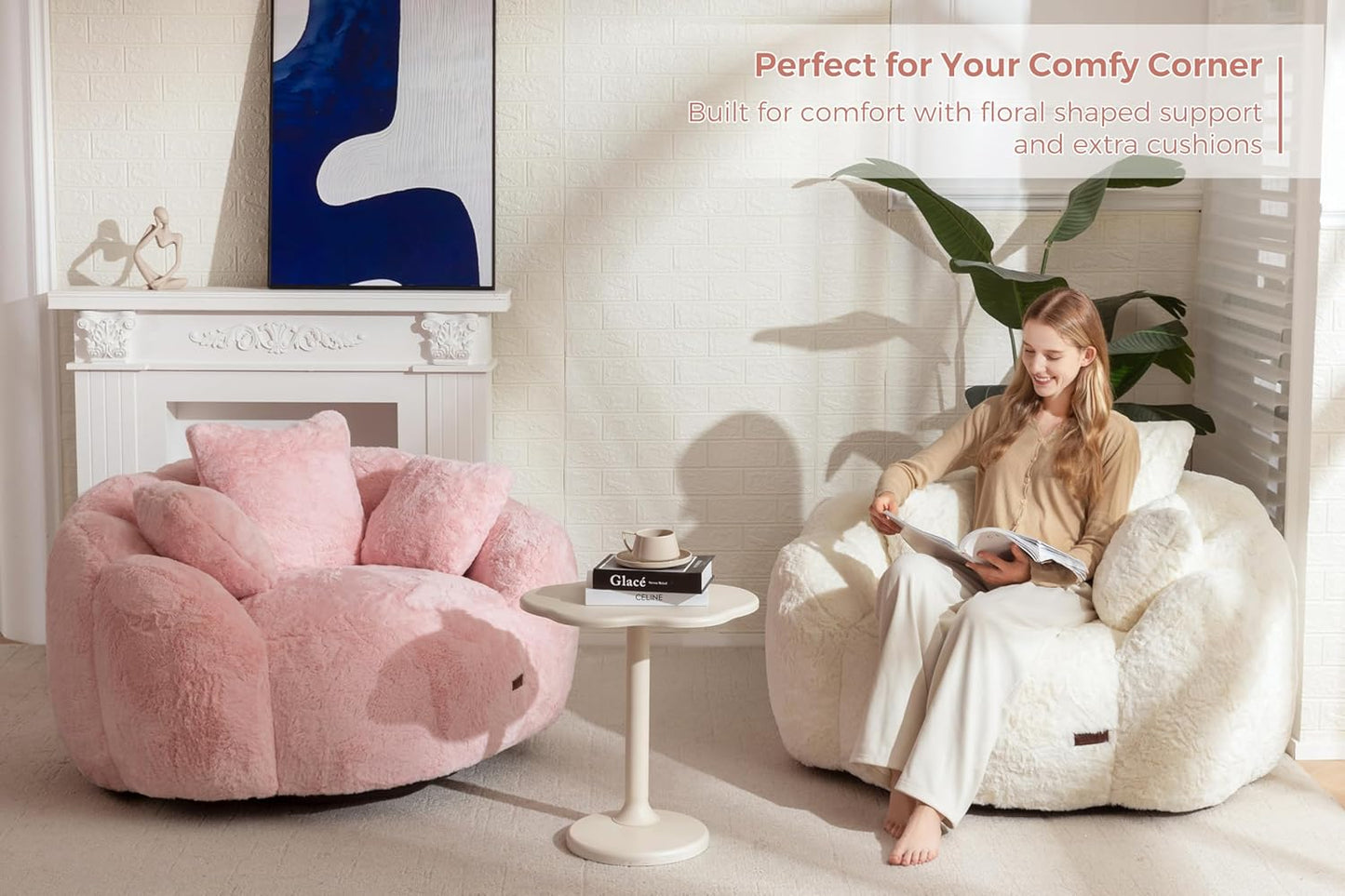 Cozy Floral Bean Bag Chair