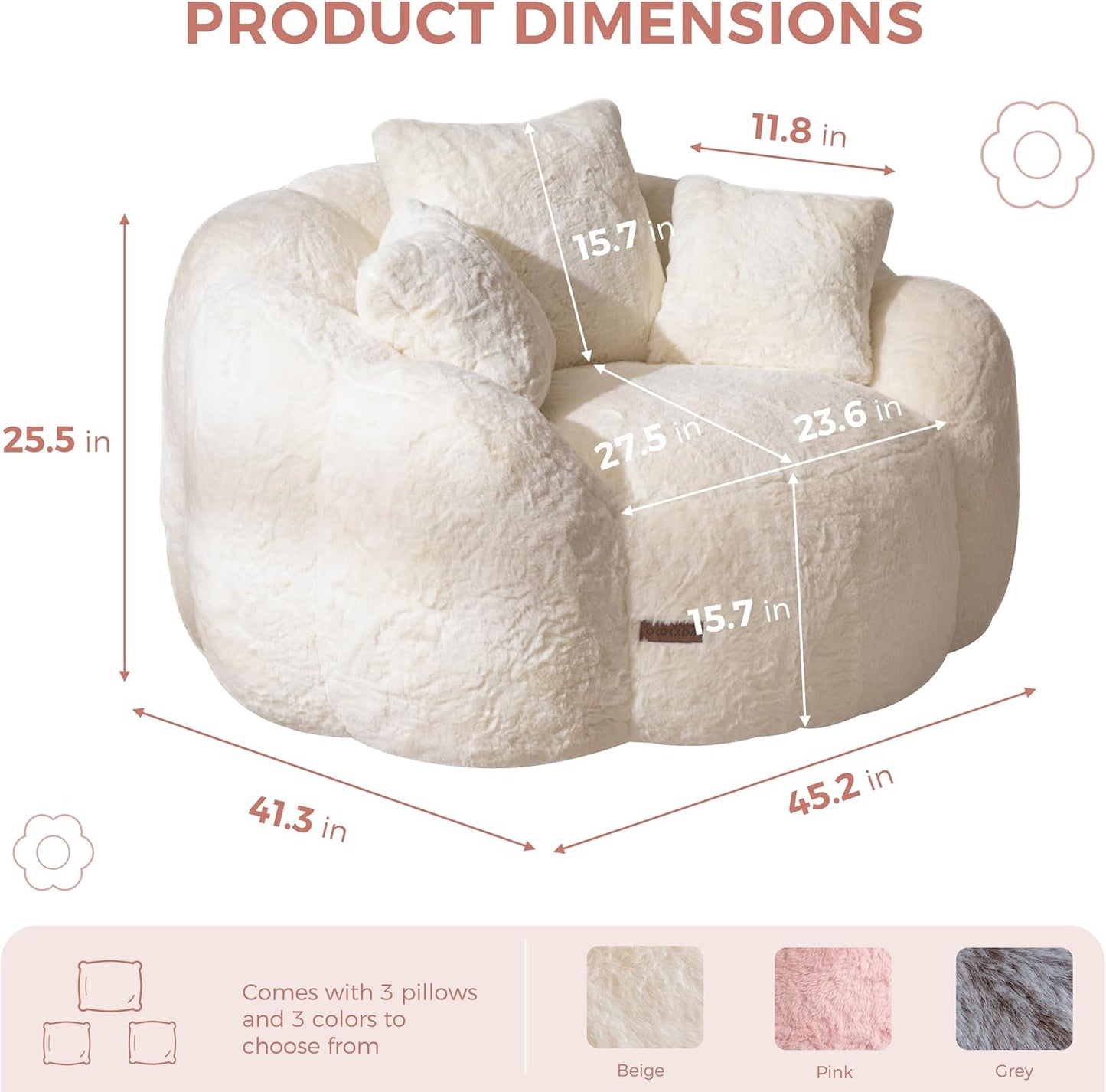 Cozy Floral Bean Bag Chair